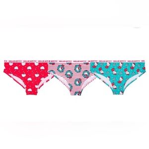 Women’s Hello Kitty Christmas 3-Pack Multicolor Bikini Panties